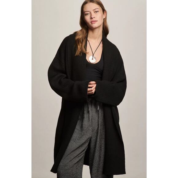 NWT Anthropologie Black Draped Cardigan - One Size - Picture 1 of 7